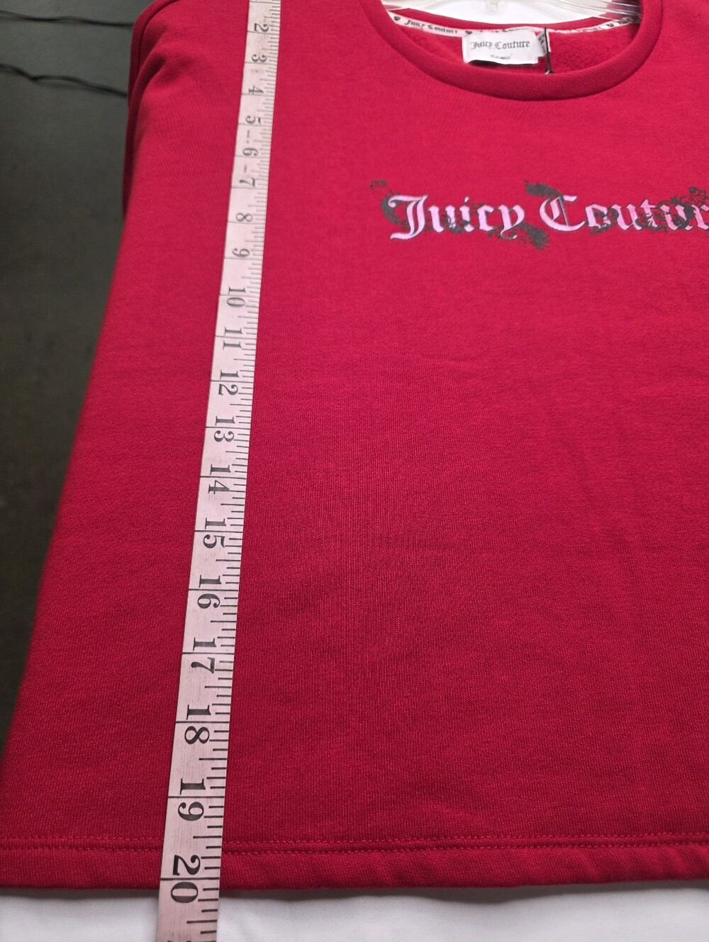 NWT Juicy Couture Coco Red Gothic Logo Cropped Sweatshirt 3X - Picture 6 of 10